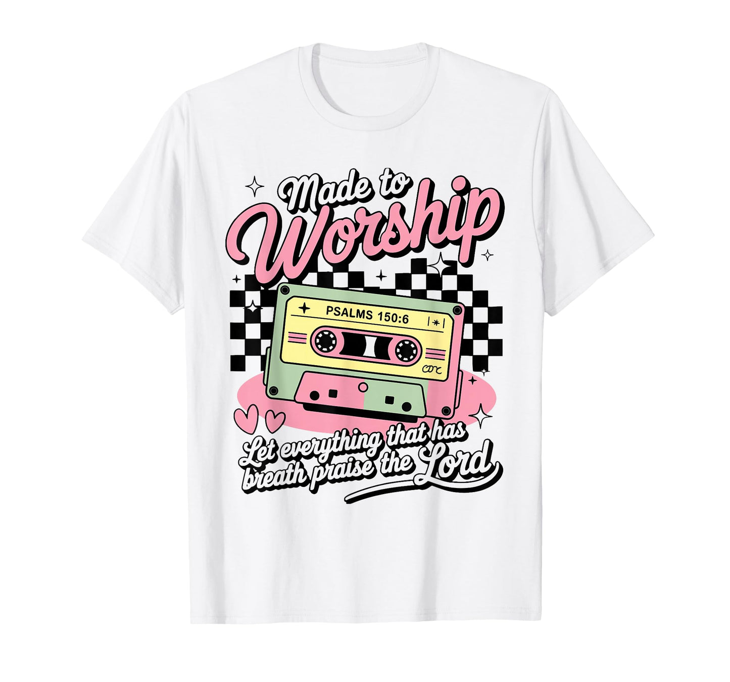 Retro Worship Cassette Psalm 150:6 Christian Praise Music T-Shirt