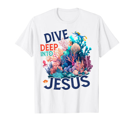 Dive Deep Into Scuba VBS 2024 Bible School Jesus Christian T-Shirt