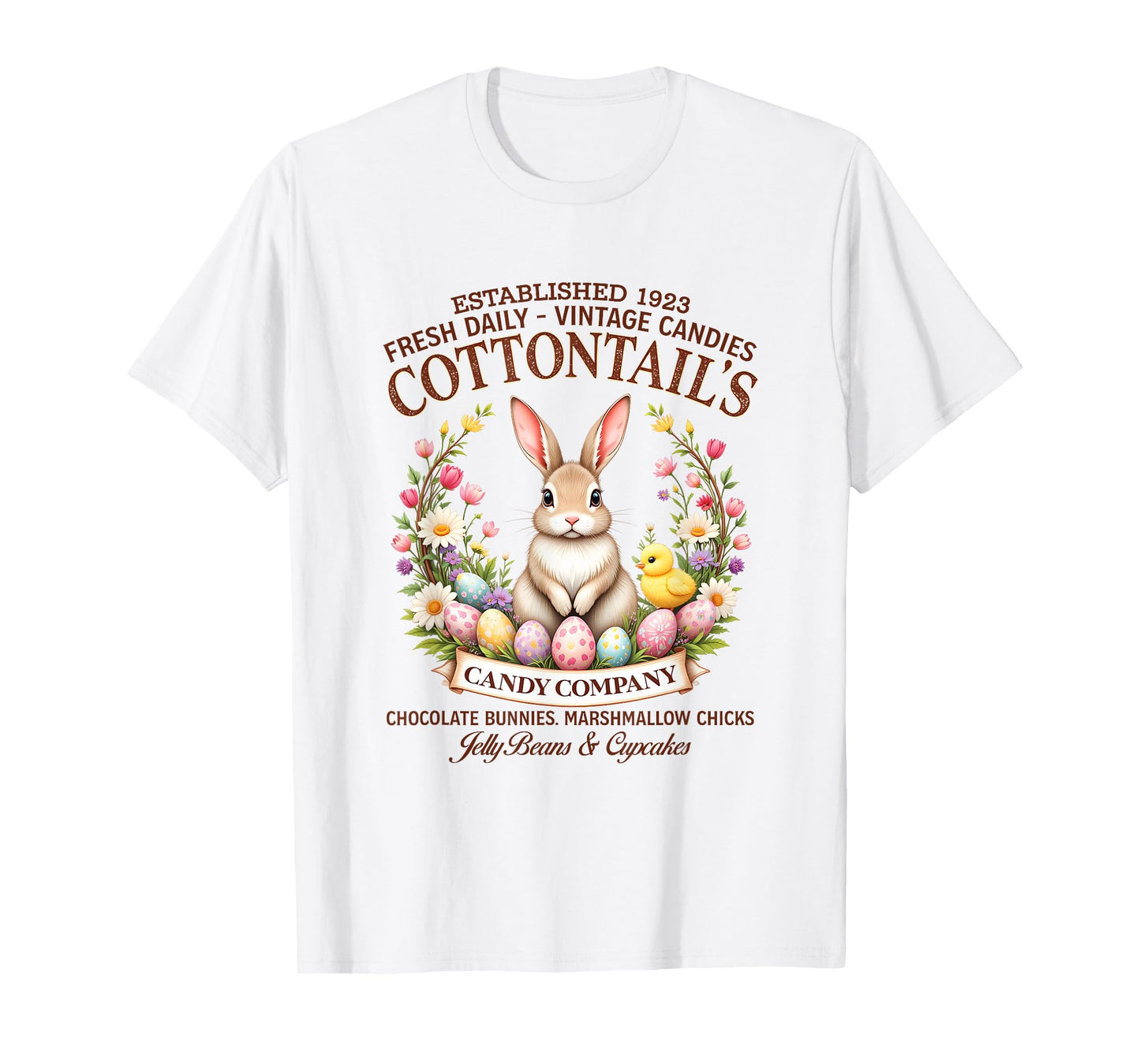 Cottontail’s Candy Co. Vintage Easter Bunny Easter Day T-Shirt