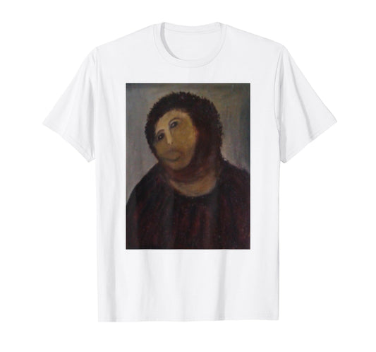 Monkey Jesus Painting Ruined Christ Fresco Botched Art Meme T-Shirt