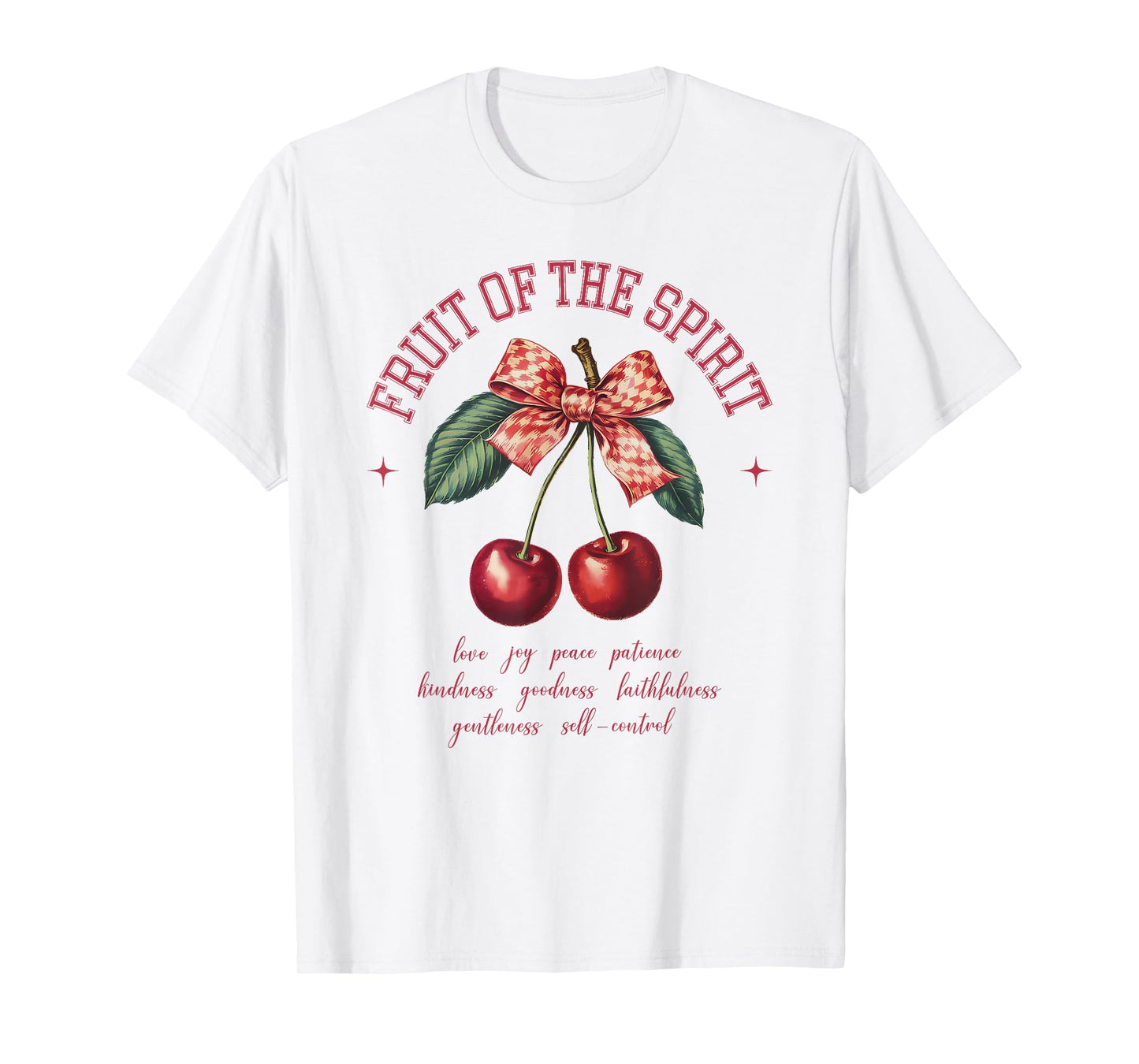 Fruit Of The Spirit Chrisitan Vintage Bible Verse Cherries T-Shirt