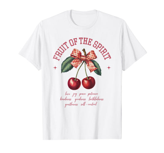 Fruit Of The Spirit Chrisitan Vintage Bible Verse Cherries T-Shirt
