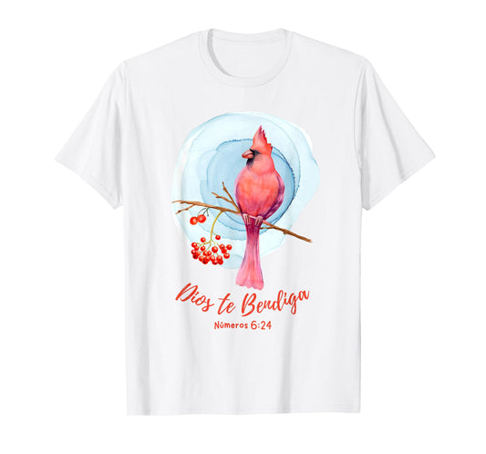 Dios te Bendiga, GOD BLESS YOU, Números 6:24, Cardinal T-Shirt