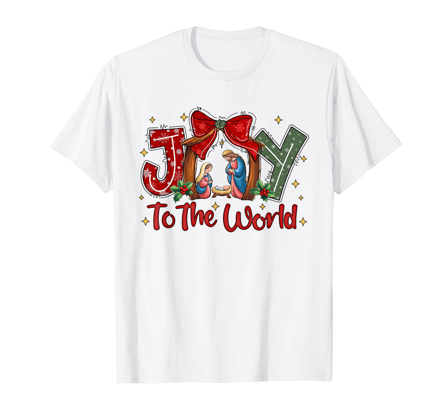 Joy To The World Christian Christmas Coquette Oh Holy Night T-Shirt