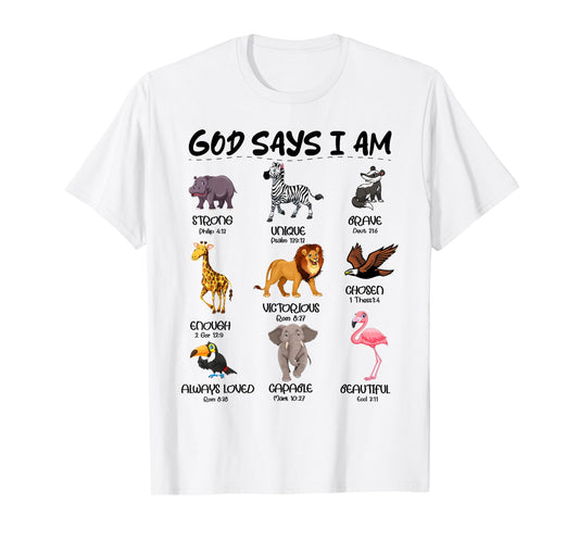 God Say I Am Safari Wild Animals Boys Kids Toddler Christian T-Shirt