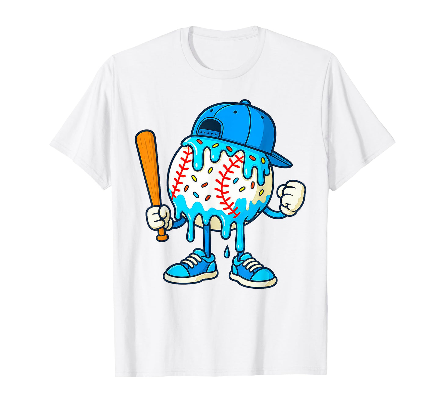 Baseball Shirt Kids Baseball Drip Ice Cream Boys T-Shirt