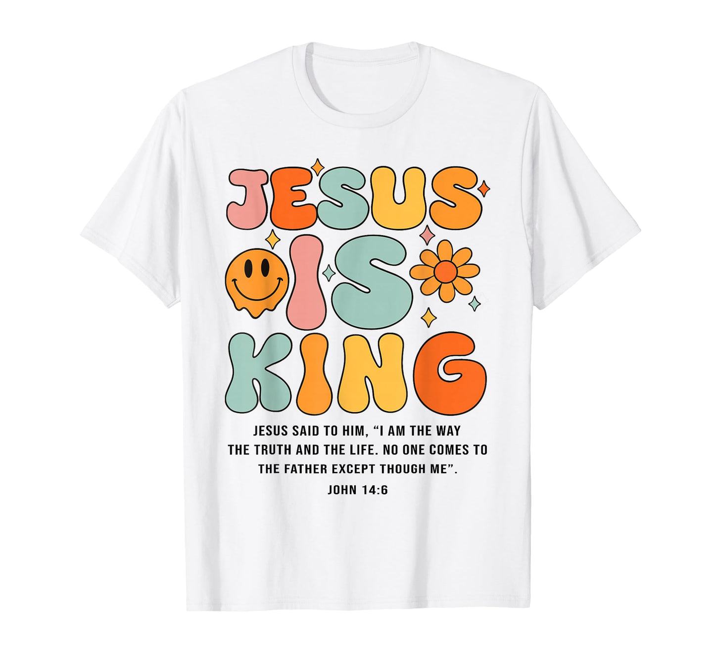 Jesus is King Christian Cross God Faith Bible Religious Pray T-Shirt