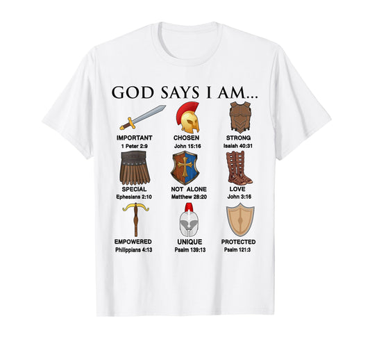 Toddler Boy God Says I Am Armor Of God Brother Son Christian T-Shirt
