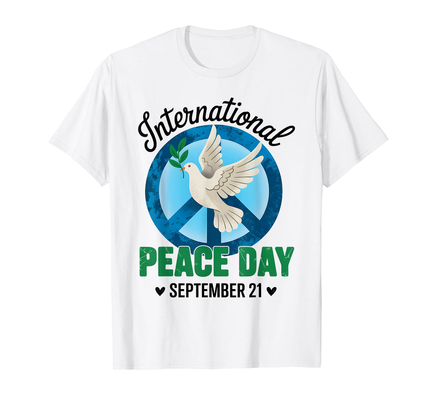 Groovy International Peace Day World Day of Peace Peace Bird T-Shirt