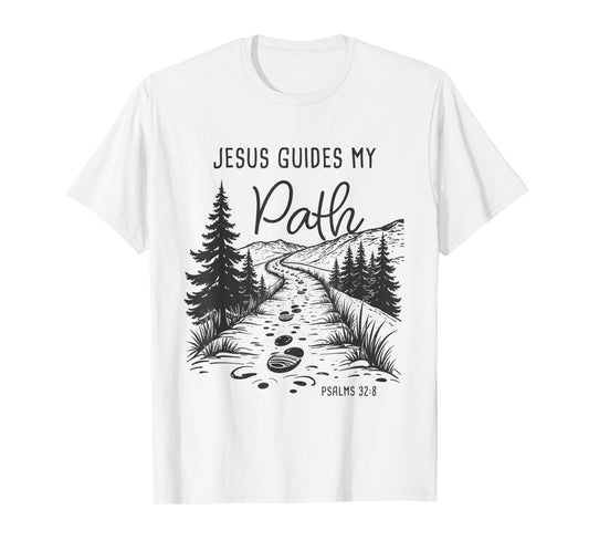 Jesus Guides My Path – Psalm 32:8 Christian Faith Camping T-Shirt