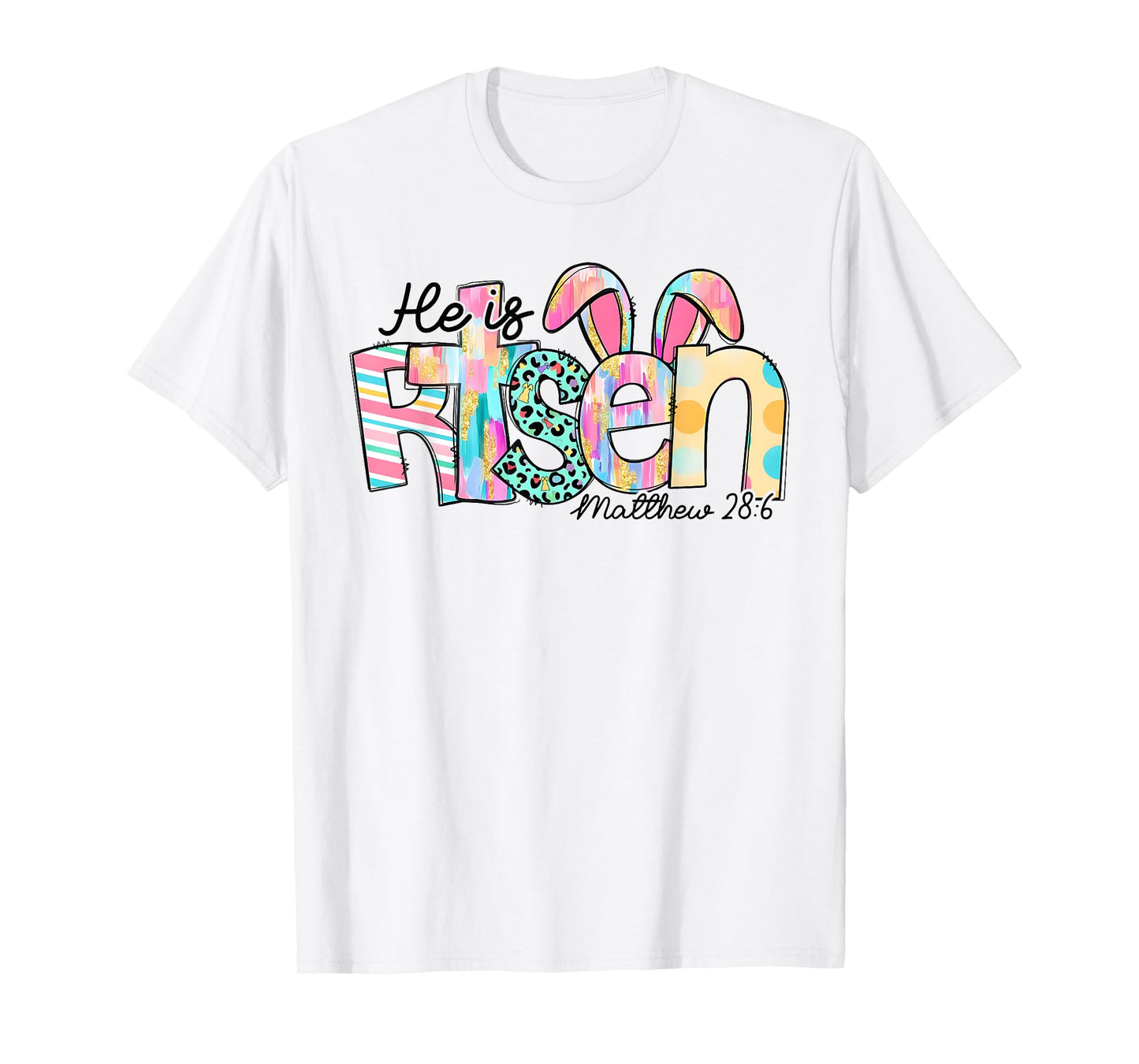 He is Risen Jesus Christian Happy Easter Kids Women Girls T-Shirt