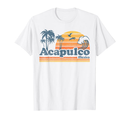 Acapulco Mexico Beach Summer Vacation Sun Vintage 70's Retro T-Shirt