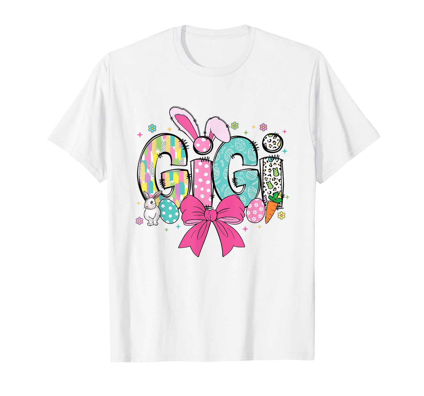 Coquette Easter Gigi Bunny Ears Playful Easter Day T-Shirt
