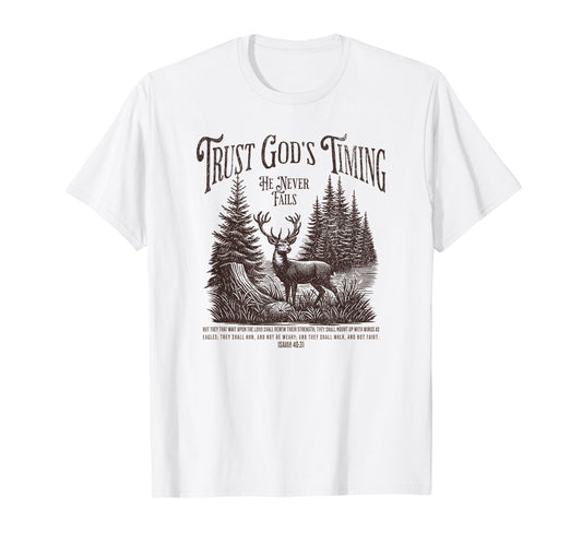 Christian Jesus Bible Verse Deer Elk Buck Hunting Dad Hunter T-Shirt