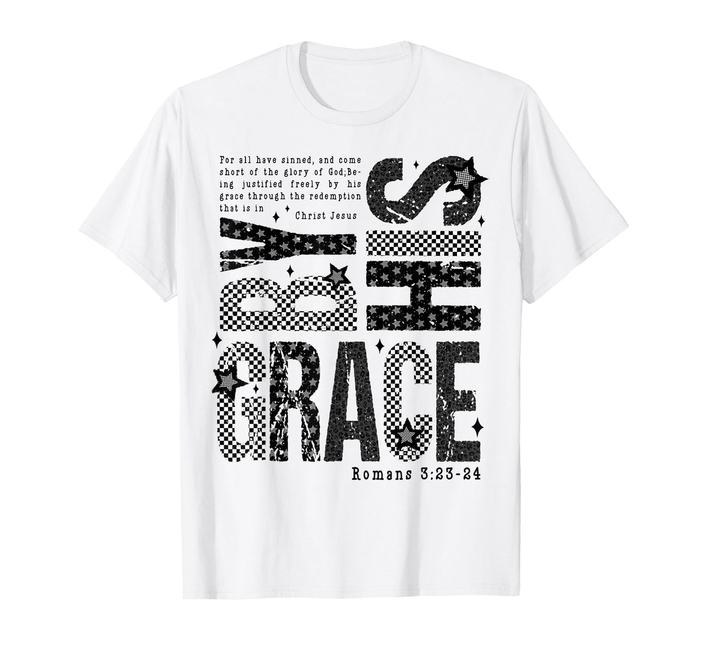 Saved by His Amazing Grace Bible Verse Christian Faith T-Shirt