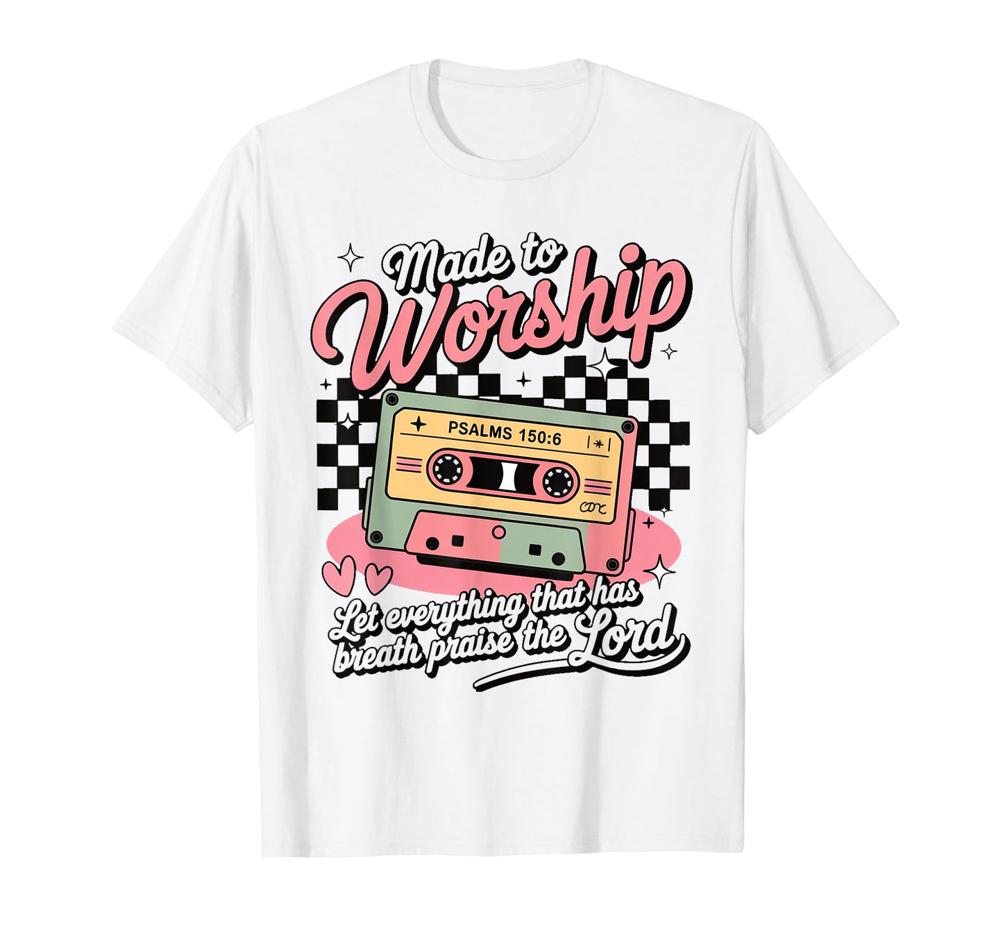 Retro Worship Cassette Psalm 150:6 Christian Praise Music T-Shirt