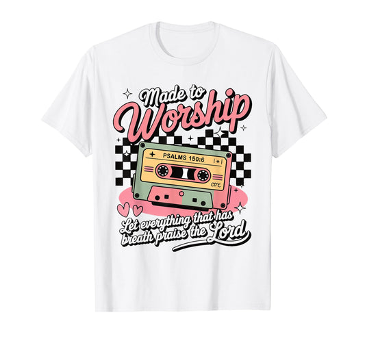 Retro Worship Cassette Psalm 150:6 Christian Praise Music T-Shirt