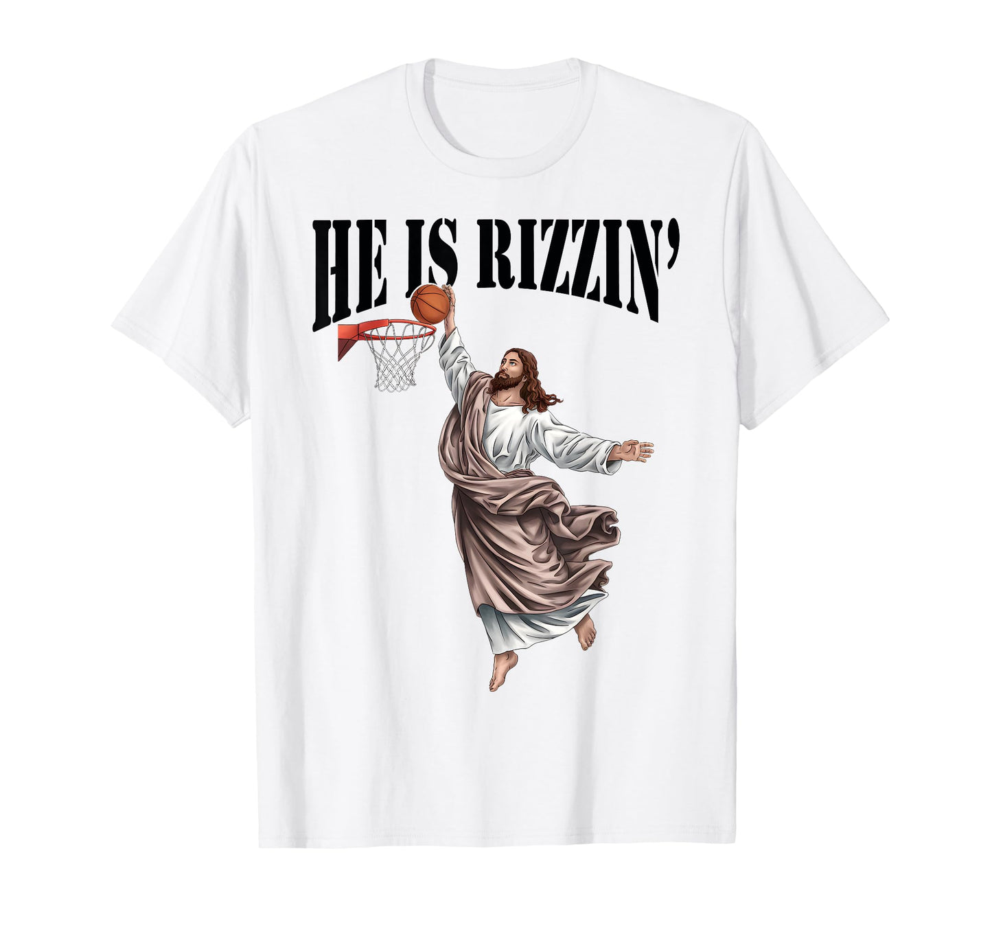 He Is Rizzin Jesus Basketball Christian Easter Jesus Funny T-Shirt