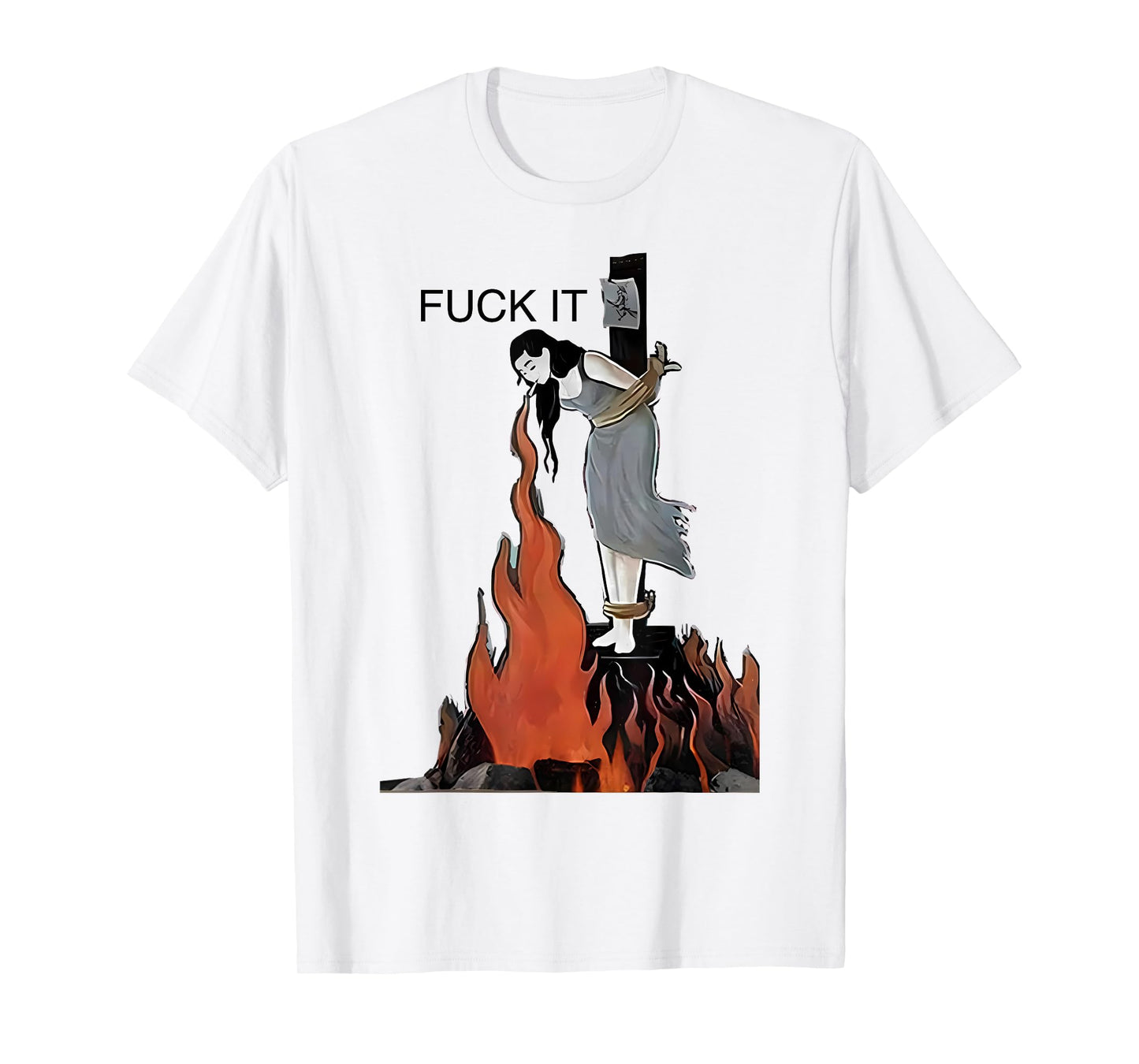 Fuck It Funny - Witch Is Burning In Flames Girl Smoking T-Shirt