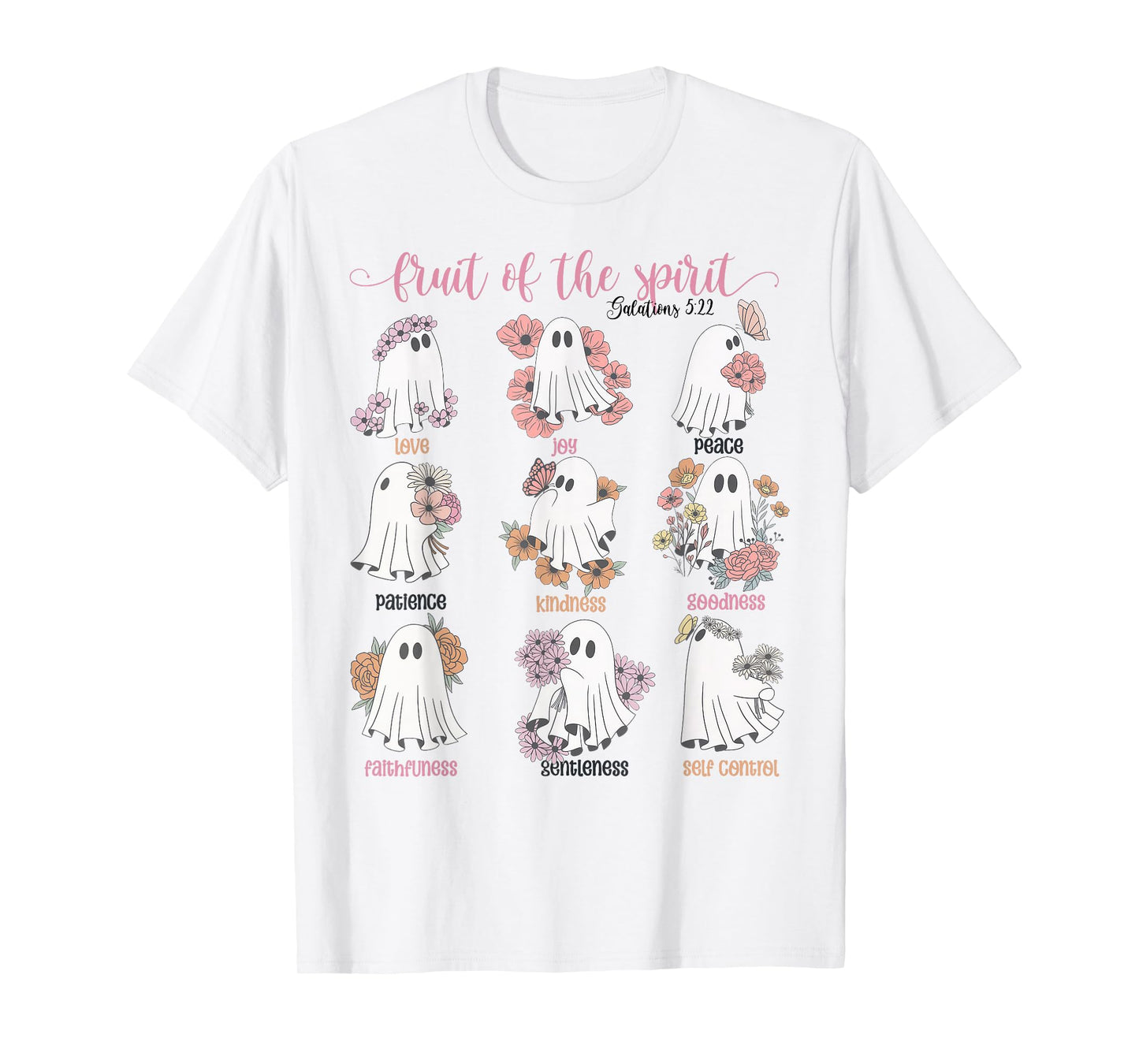 Fruit Of The Spirit Retro Ghost Christian Halloween Faith T-Shirt