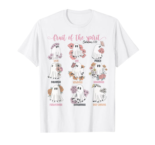 Fruit Of The Spirit Retro Ghost Christian Halloween Faith T-Shirt