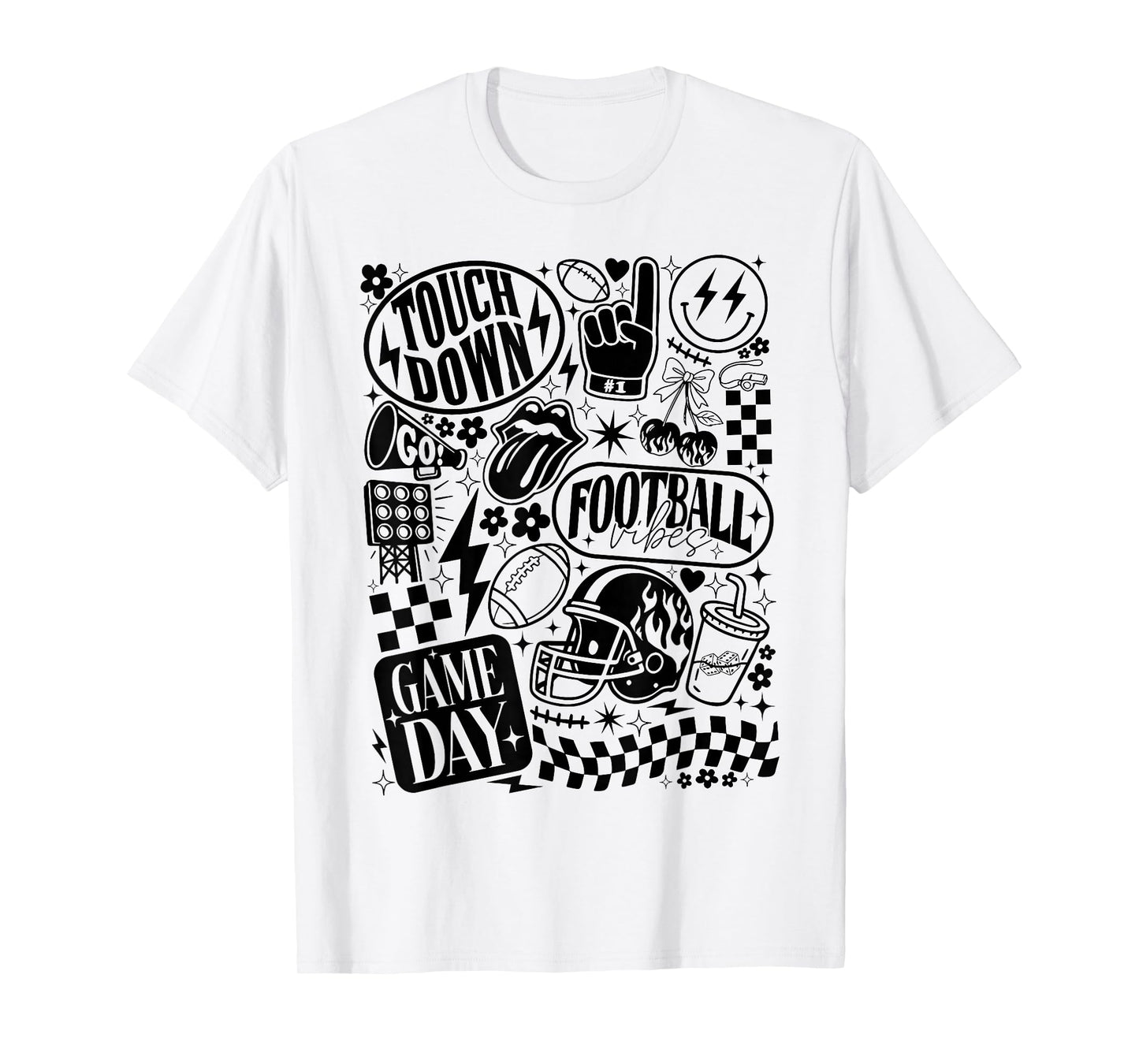 Cheerleader Football Mom Coquette Bow Game Day Women Girls T-Shirt
