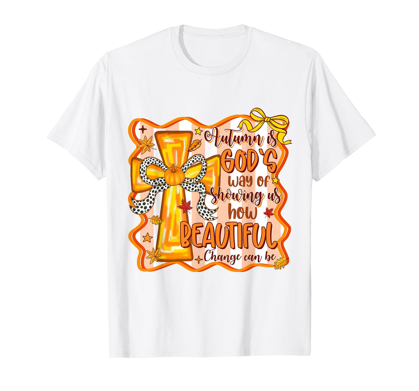 Thanksgiving Christian Fall Autumn God Coquette Thankful Bow T-Shirt