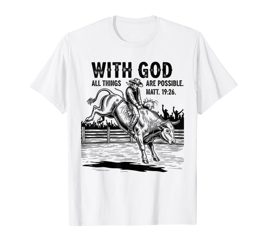 Cowboy Bible Scripture Verse Western Jesus for Mens Faith T-Shirt