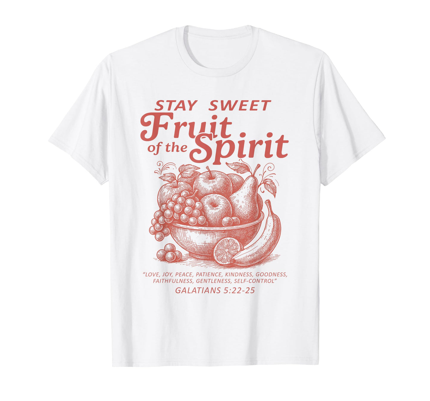 Fruit of the Spirit Christian Vintage Faith Bible Verse T-Shirt