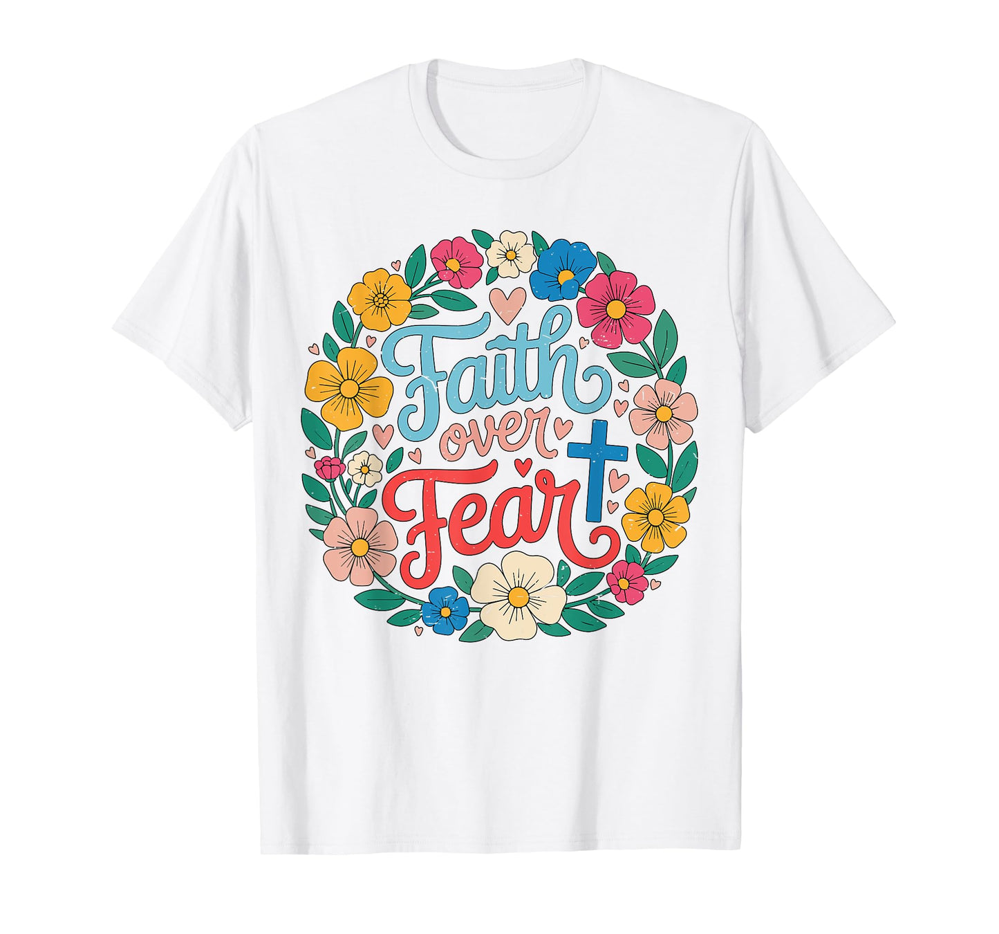 Girl Faith Over Fear Jesus Boho Christian Toddler Sister Mom T-Shirt
