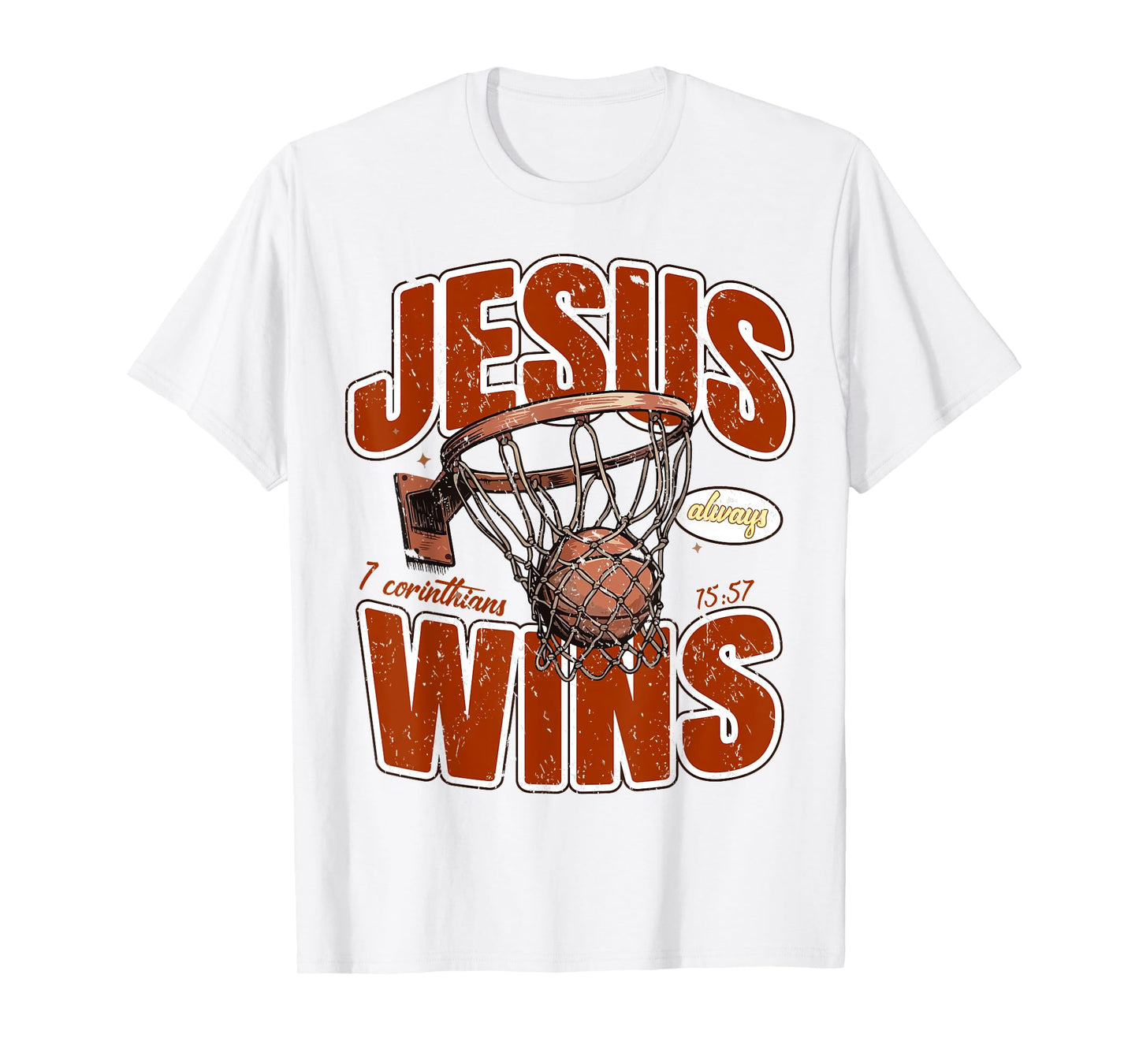 Vintage Jesus Christian Playing Basketball Funny for Men Boy T-Shirt