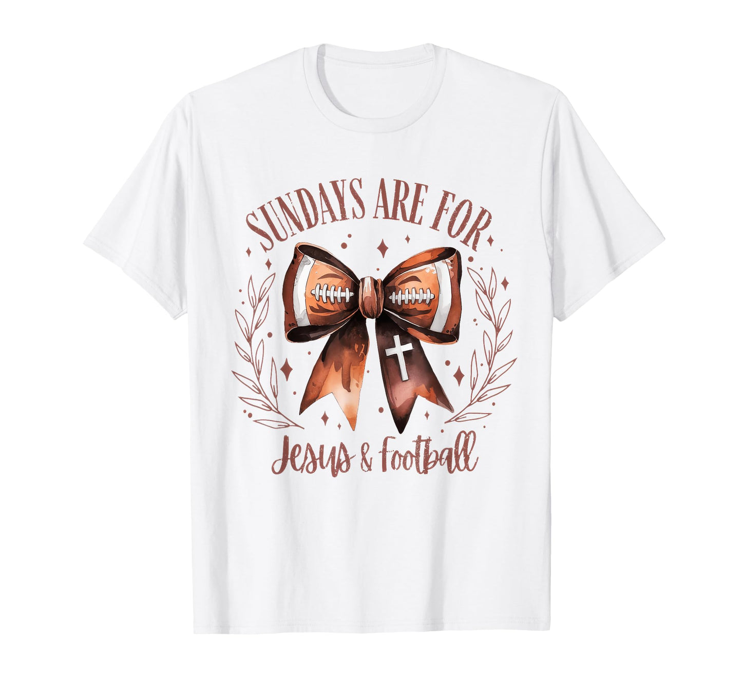 Sundays Are For Jesus And Football Mom Christian Fall T-Shirt