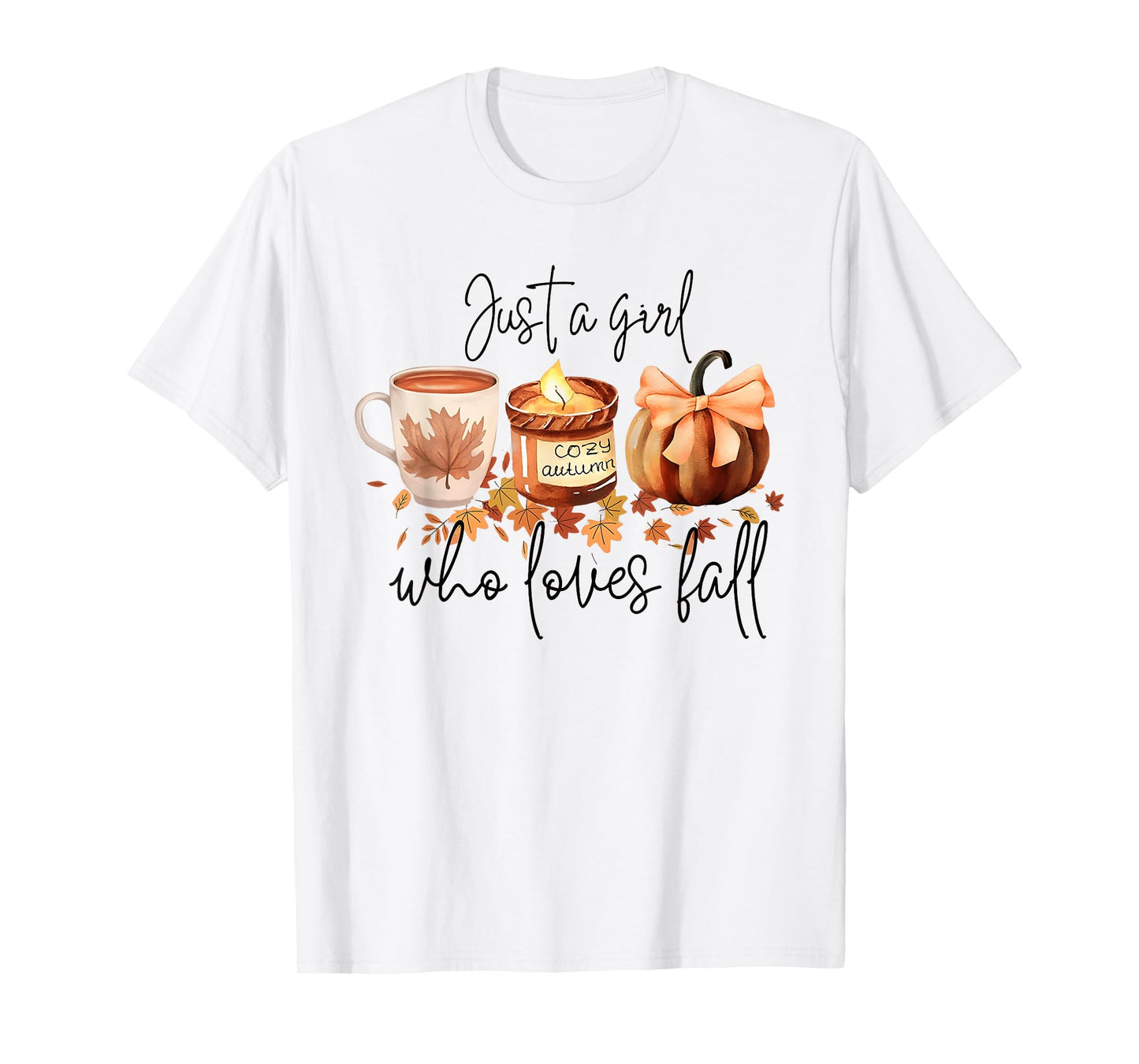 Just A Girl Who Loves Fall Pumpkin Cozy Autumn T-Shirt