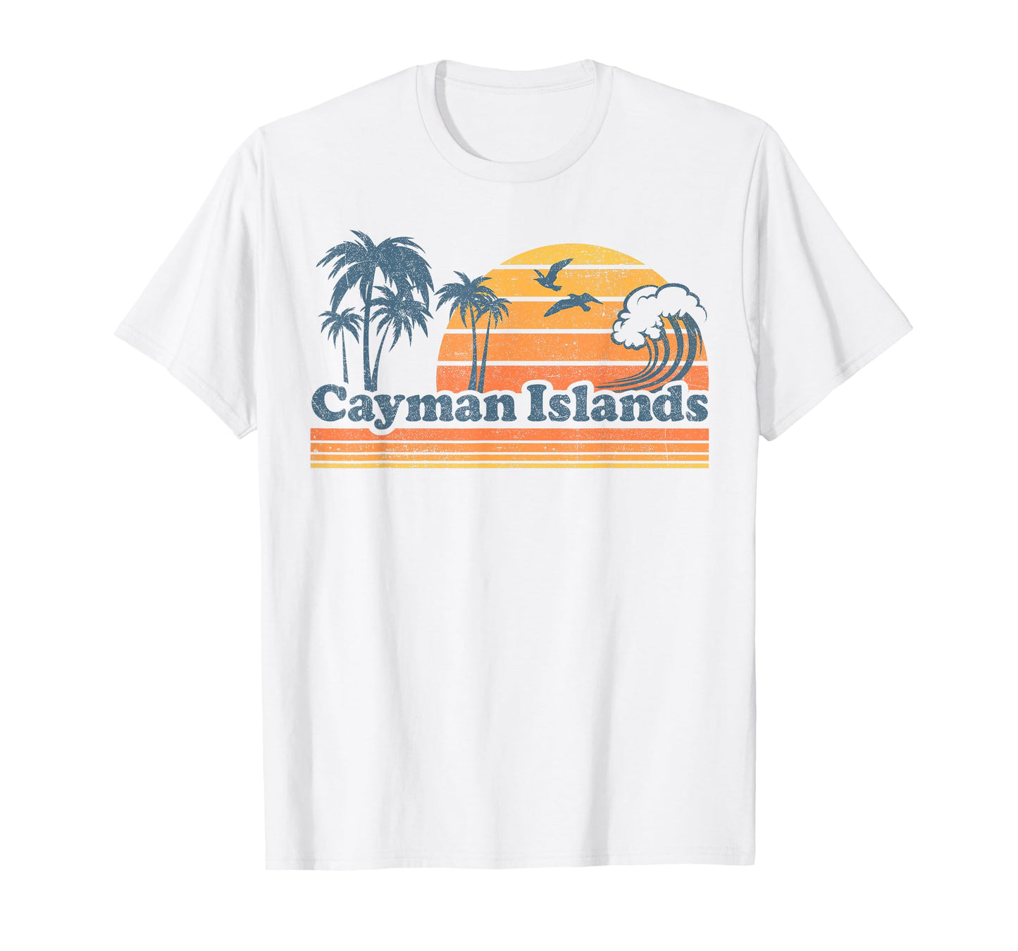 Cayman Islands Beach Summer Vacation Sun Vintage 70's Retro T-Shirt