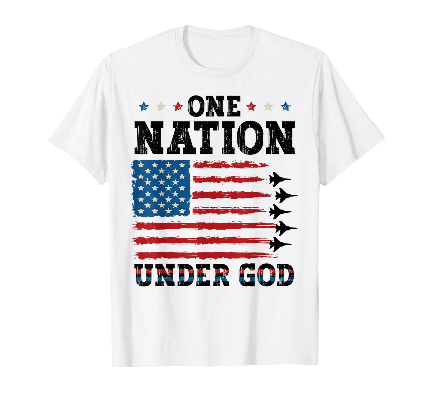 4th of July US Flag One Nation Under God Patriotic Christian T-Shirt