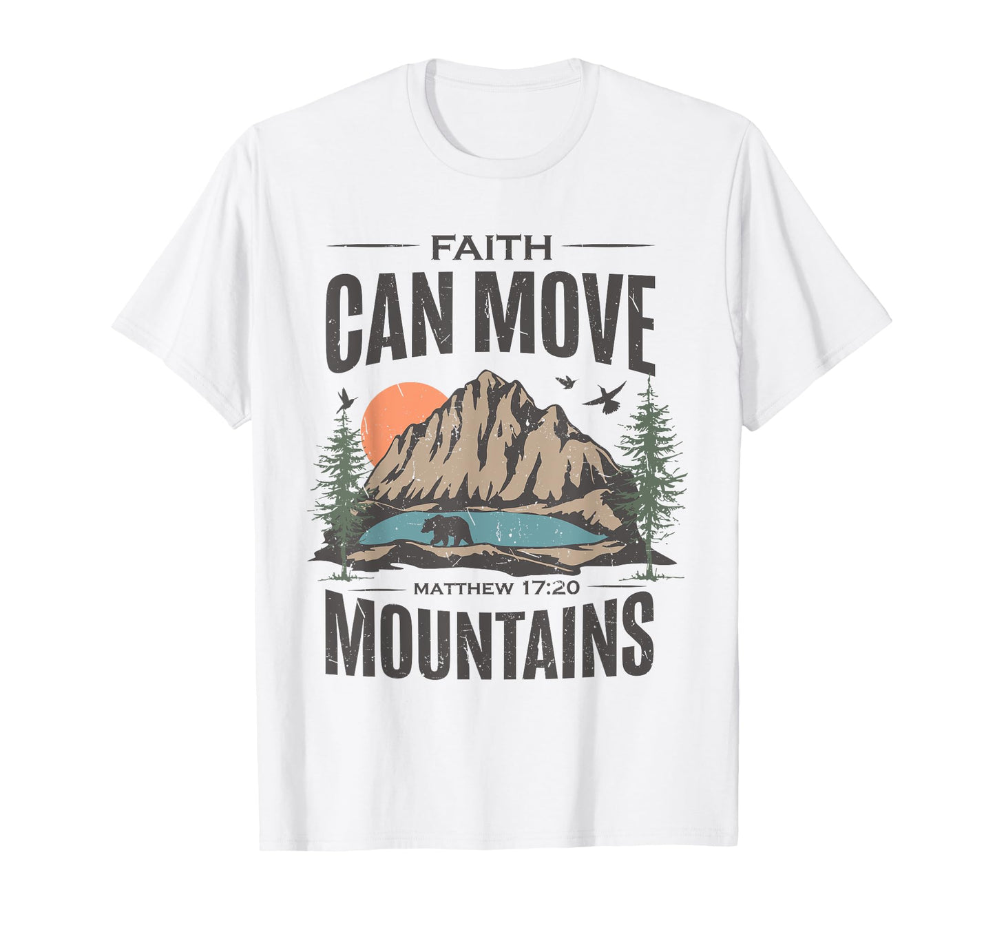 Christian Jesus Tee Bible Verse Faith Can Move Mountains T-Shirt