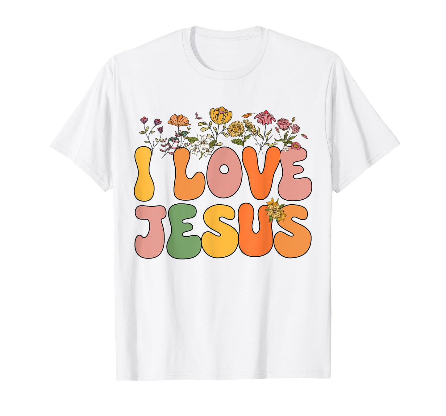 Girls I Love Jesus-Shirt Groovy Women Kids Toddler Christian T-Shirt