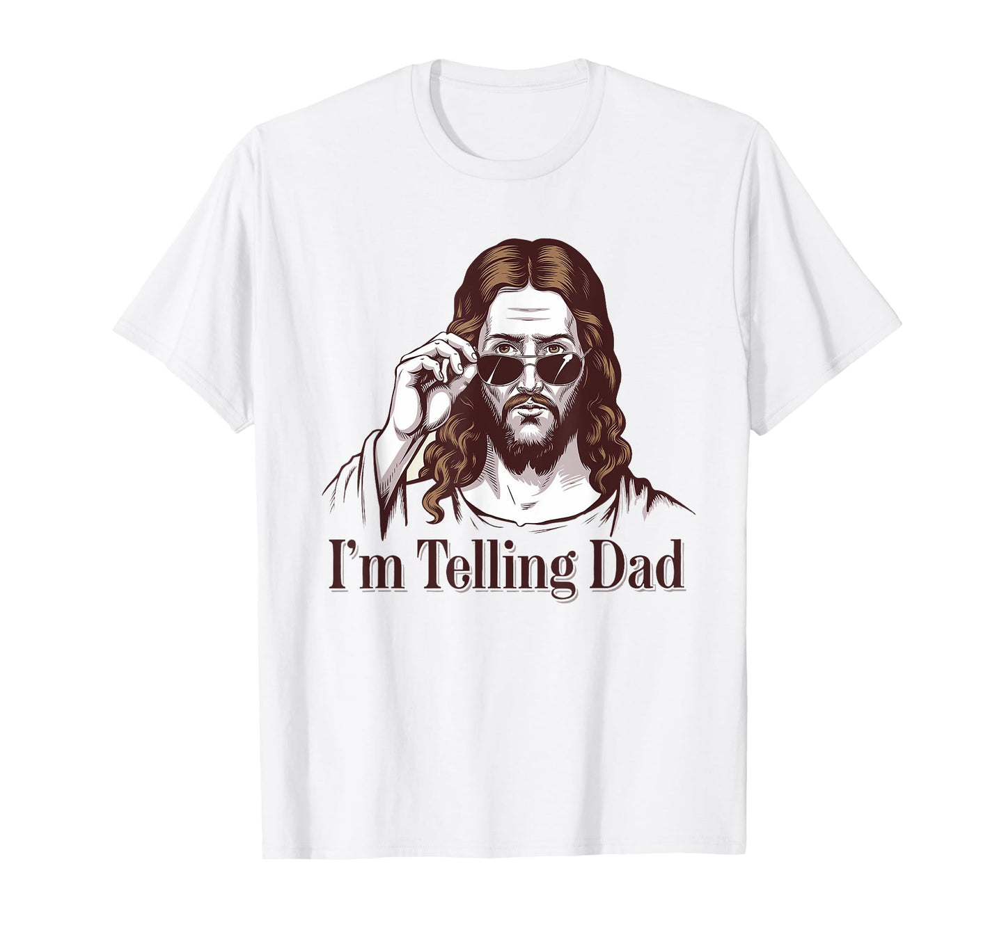Funny I'm Telling Dad Retro Religious Christian Jesus T-Shirt