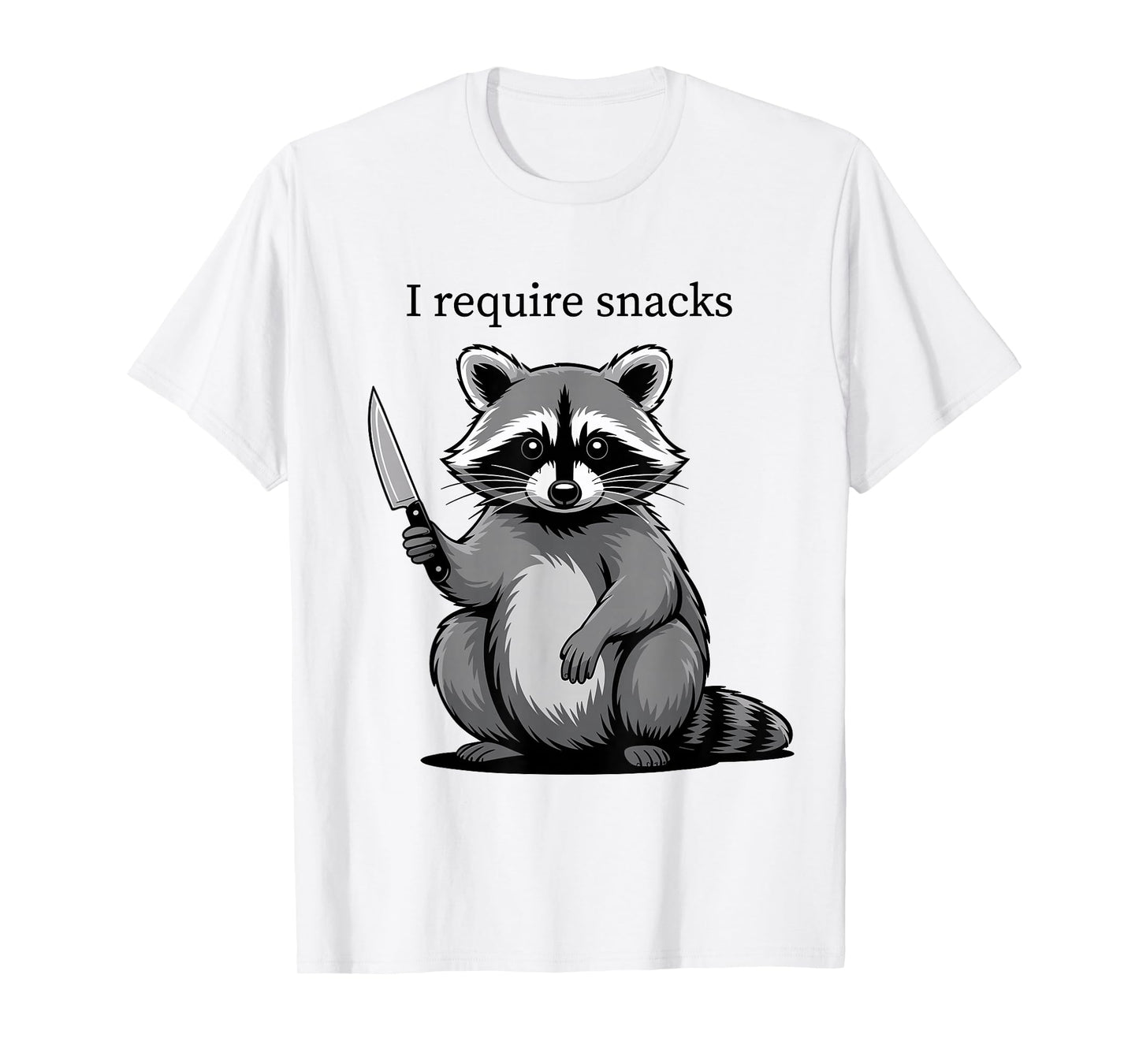 Funny Raccoon Cute Animal Humor I Require Snacks T-Shirt