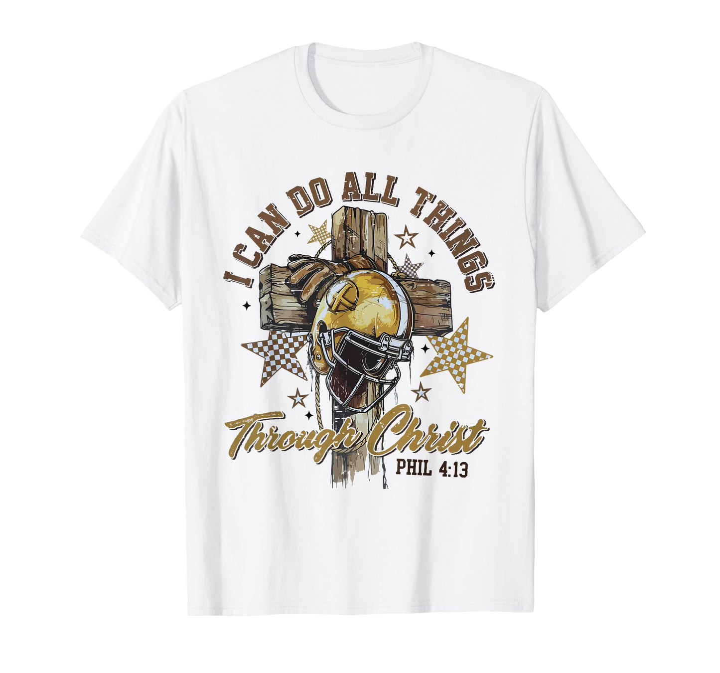 I Can Do All Things Through Christ Fall Football Christian T-Shirt