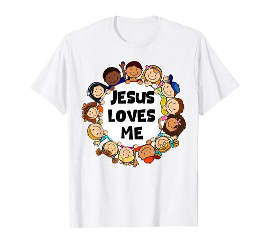 Kids Jesus Loves Me Cute Christian Faith Girl Boy Toddler T-Shirt