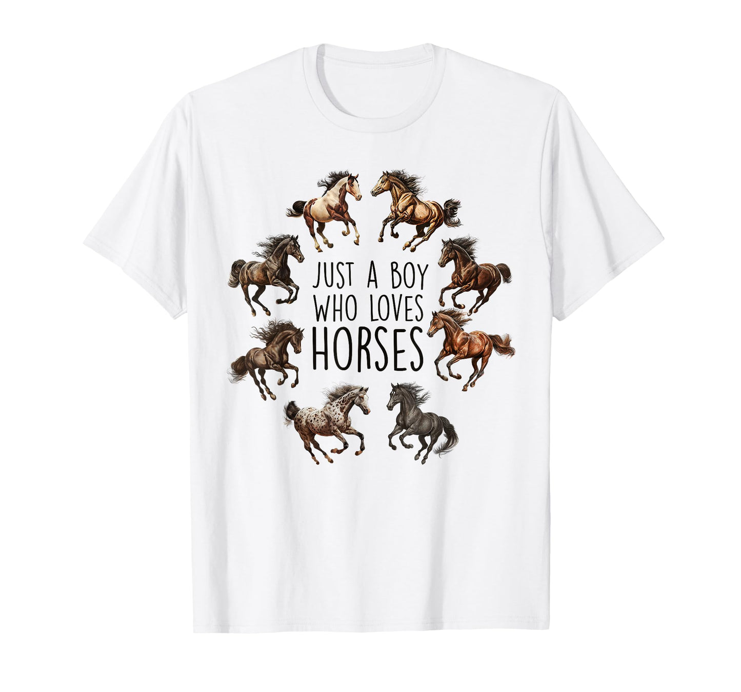 Just A Boy Who Loves Horses, Horse Breeds, Horseback Riding T-Shirt