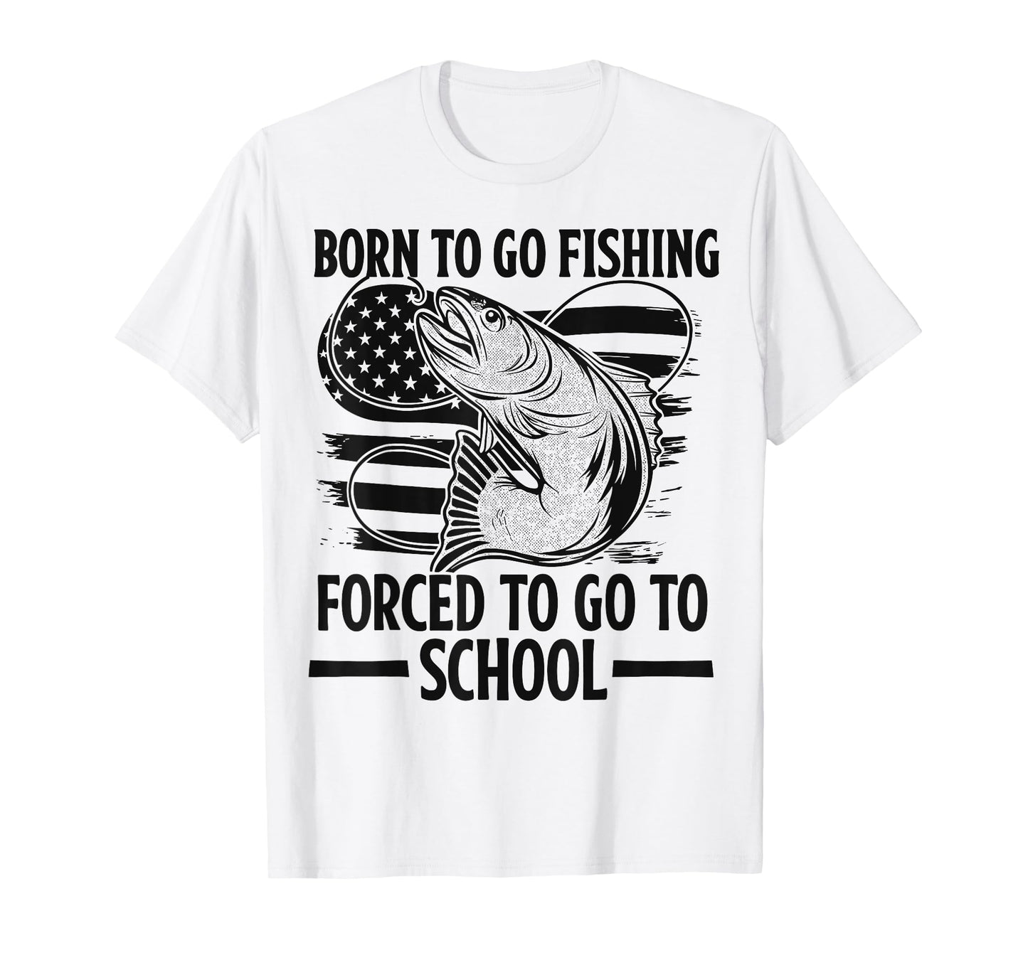Born to Go Fishing Fish Fisherman Boy Funny Youth Fishing T-Shirt