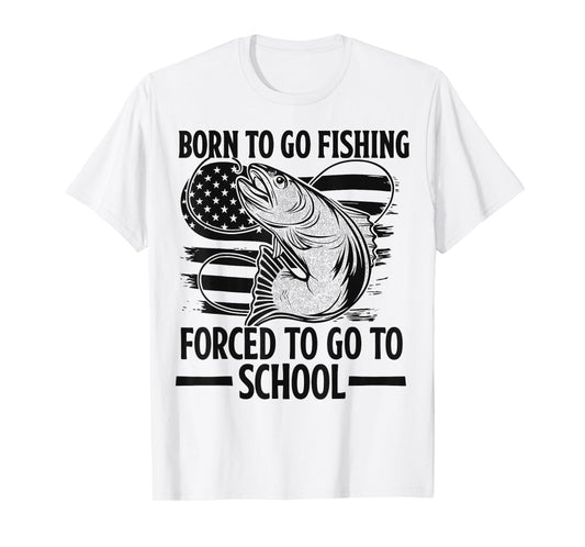 Born to Go Fishing Fish Fisherman Boy Funny Youth Fishing T-Shirt