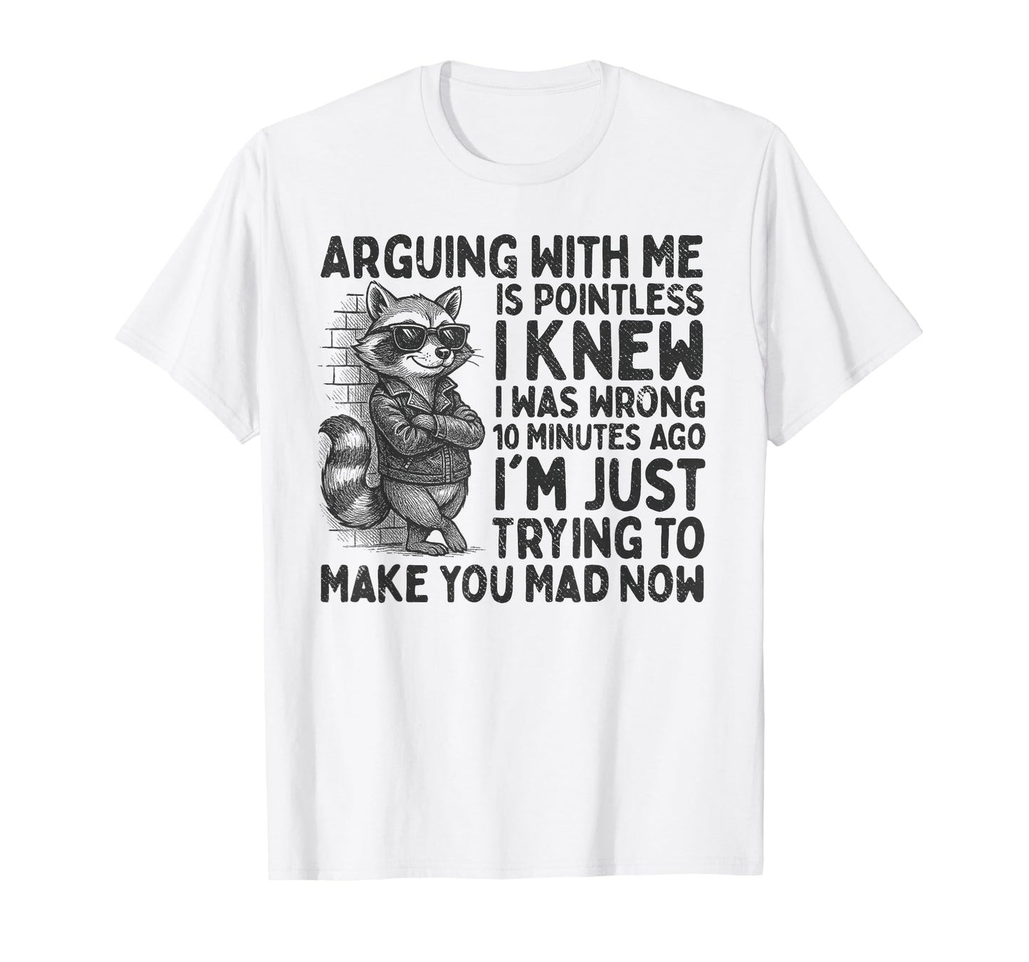 Arguing With Me Is Pointless Raccoon Funny Sarcastic Meme T-Shirt