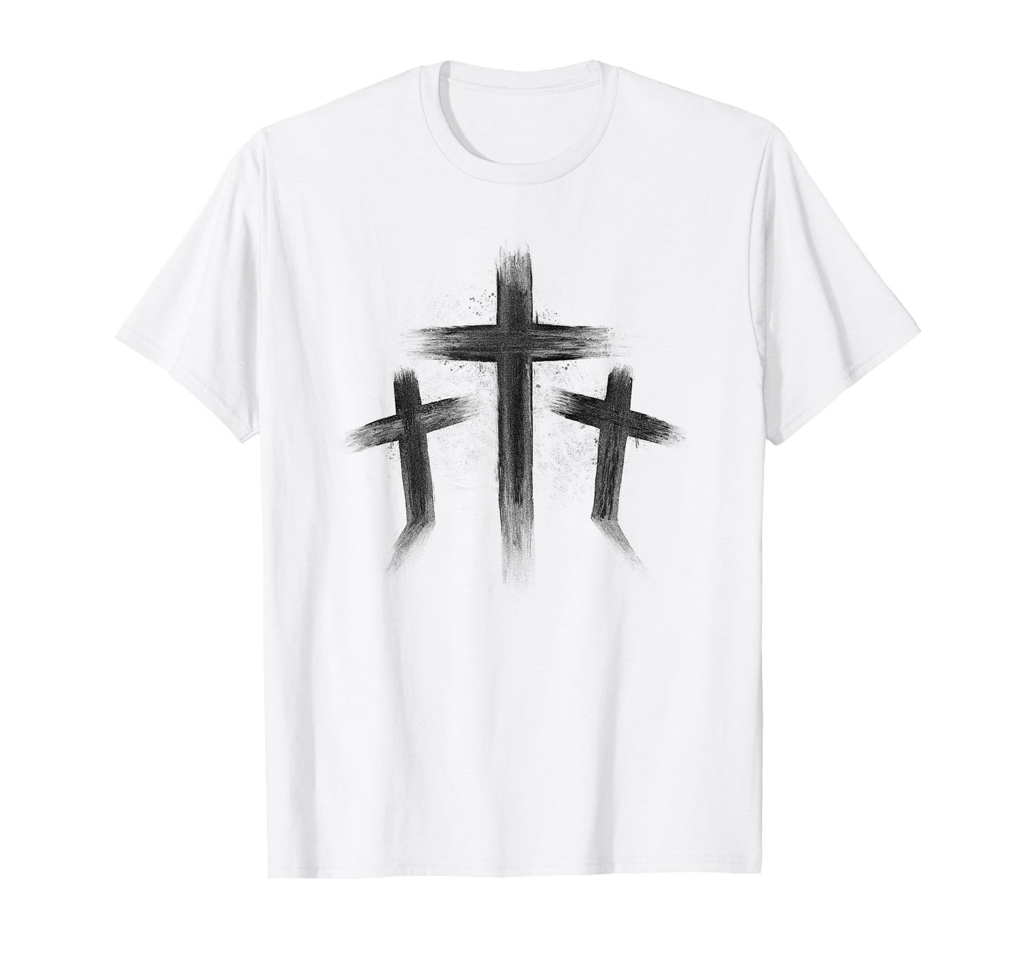 Three Crosses Distressed Style Jesus Christian Calvary T-Shirt
