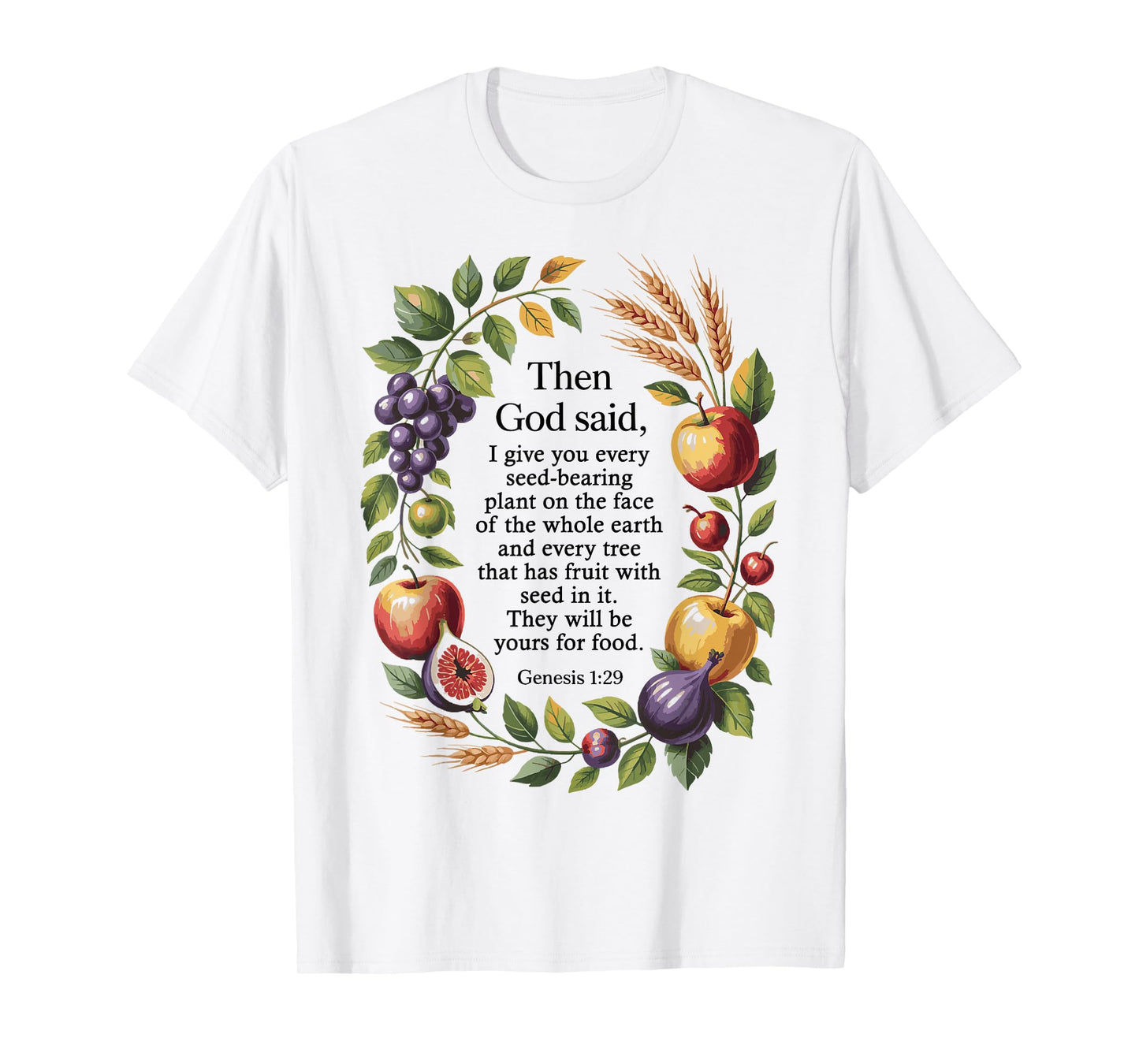 Genesis 1:29 Plant Based Diet Vegan Bible Verse T-Shirt