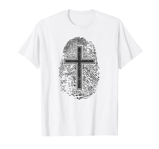 FingerPrint Christian Thumbmark Cross Christian Identity T-Shirt