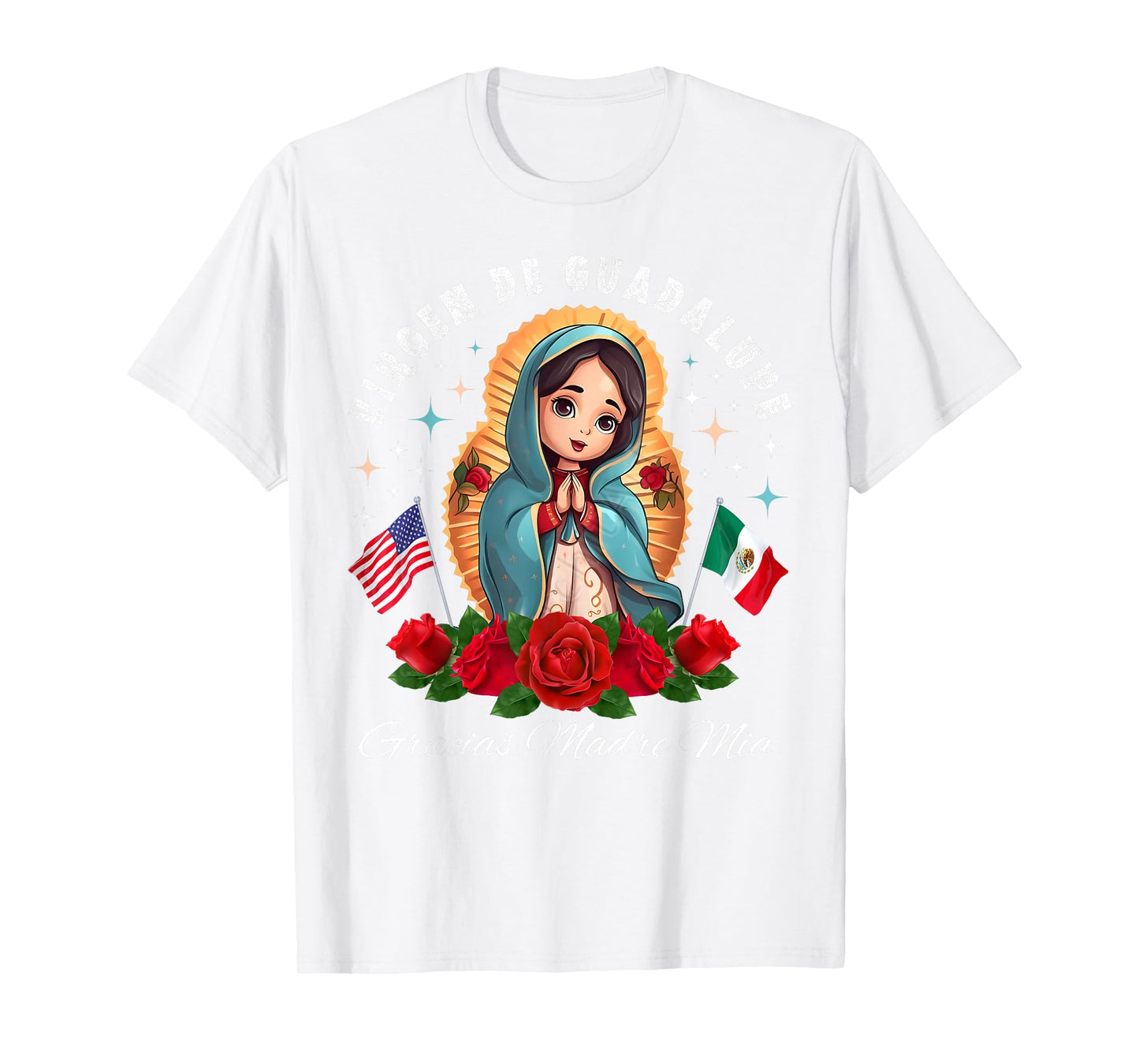 Our Lady of Guadalupe Gracias Madre Mia Mexico for Kids T-Shirt