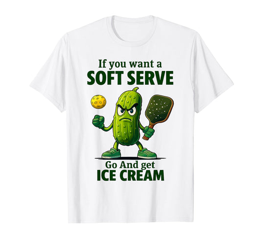 Pickleball Pickle, Soft Serve Ice Cream, Funny Pickleball T-Shirt